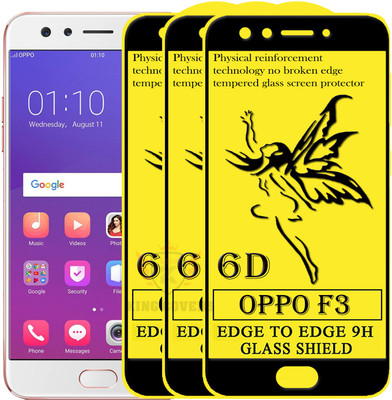 KING COVERS Edge To Edge Tempered Glass for Oppo F3(Pack of 3)