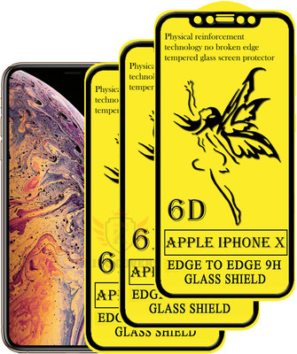 KING COVERS Edge To Edge Tempered Glass for Apple iPhone X(Pack of 3)
