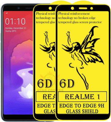 KING COVERS Edge To Edge Tempered Glass for OPPO Realme 1(Pack of 2)
