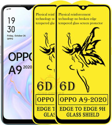 KING COVERS Edge To Edge Tempered Glass for Oppo A9 2020(Pack of 2)