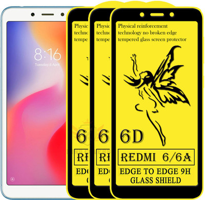 KING COVERS Edge To Edge Tempered Glass for Mi Redmi 6(Pack of 3)