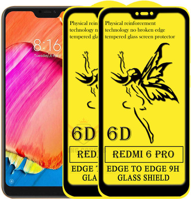 KING COVERS Edge To Edge Tempered Glass for Mi Redmi 6 pro(Pack of 2)
