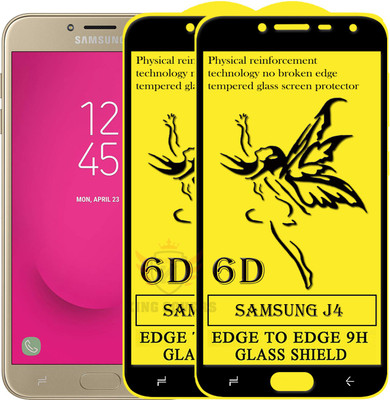 KING COVERS Edge To Edge Tempered Glass for Samsung Galaxy J4(Pack of 2)