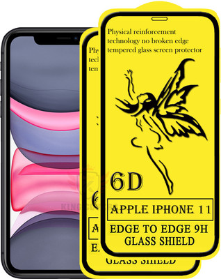 KING COVERS Edge To Edge Tempered Glass for Apple Iphone 11(Pack of 2)