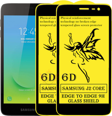 KING COVERS Edge To Edge Tempered Glass for Samsung Galaxy J2 Core(Pack of 2)