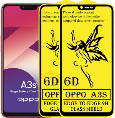KING COVERS Edge To Edge Tempered Glass for Oppo A3s(Pack of 2)