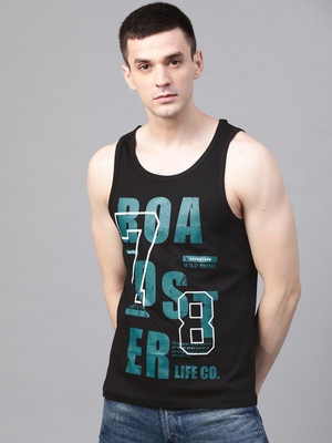 Roadster Typography Men Round Neck Black T-Shirt