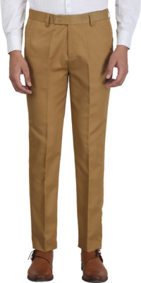 fellow Slim Fit Men Khaki Trousers