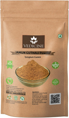 VEDICINE Pure Jamun Guthali Powder 100gm Help Balance Sugar Naturally (Syzygium Cumminii)(100 g)