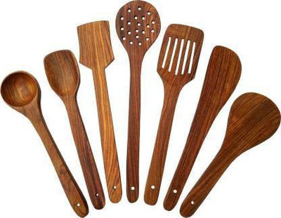 PURCHAZE24X7 PUR1156 Wooden Spatula(Pack of 7)