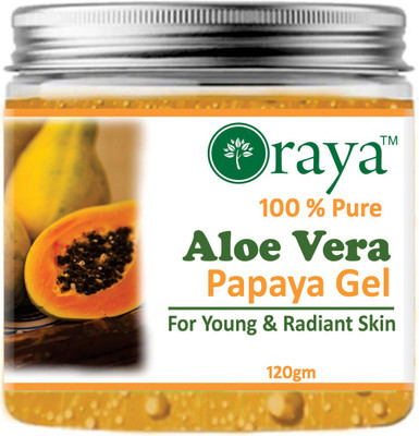 Oraya 100% Pure Papaya Aloe Vera Gel for Beautiful Skin & Hair -(120GM)(120 g)