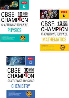 10 Years CBSE Champion Chapterwise-Topicwise Mathematics , Physics , Chemistry -Class- 12(Paperback, mtg)