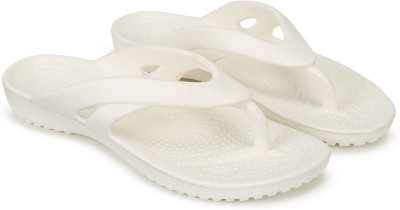 DEFLOW Women Stylish Comfortable Indoor & Outdoor Slippers Flip Flops For Women Slippers(White 6)