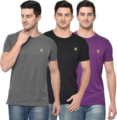 VIMAL JONNEY Solid Men Round Neck Multicolor T-Shirt