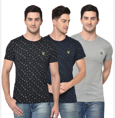 MACK JONNEY Printed Men Round Neck Multicolor T-Shirt