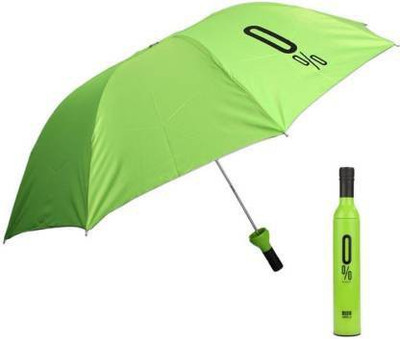 TORIVO Newest Stylish Windproof Double Layer Small Lightweight Folding Portable Wine Umbrella with Bottle Cover for UV Protection & Rain Umbrella(Green)