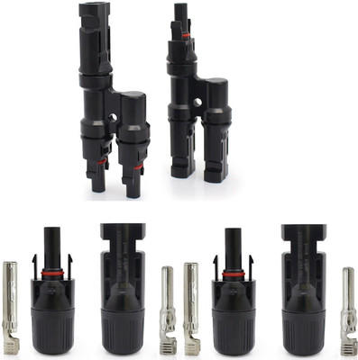 Texas Solar 2 Panel Connector Set ( 1 Pair T Connector + 2 Pair MC4 Connector) MC4 Set Wire Connector(Black, Pack of 3) Texas Solar 2 Panel Connector Set ( 1 Pair T Connector + 2 Pair MC4 Connector) MC4 Set Wire Connector(Black, Pack of 3)