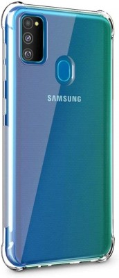 Phone Back Cover Book Cover for Samsung Galaxy M30s(Transparent, White, Grip Case, Pack of: 1)