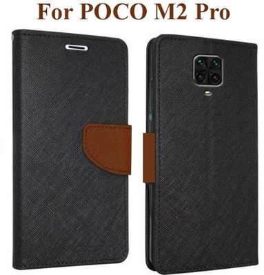 Krumholz Flip Cover for POCO M2 Pro, Redmi Note 9 Pro, Redmi Note 9 Pro Max, Redmi Note 10 Lite(Brown, Dual Protection, Pack of: 1)