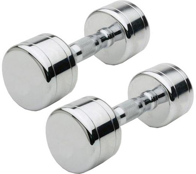 HACKERX 10KG Steel Dumbbell Crome Plated Fix Weight Dumbbells (5KG Pair) Fixed Weight Dumbbell(10 kg)