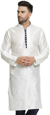 BEN COOPER Men Solid Straight Kurta(White)
