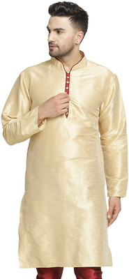 BEN COOPER Men Solid Straight Kurta(Gold)