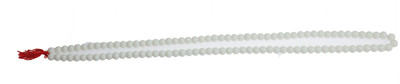 anagha Hand Knotted 8 mm Hakik beads White Mala Stone Chain