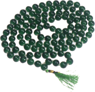 anagha Hand Knotted 8 mm Hakik beads Green Mala Stone Necklace