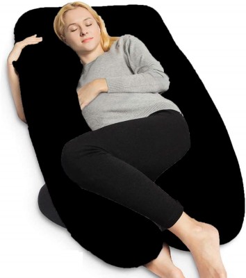 PUMPUM Pregnancy Pillow Polyester Fibre Solid Pregnancy Pillow Pack of 1(Black)