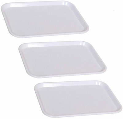 AWICKTIK Serving Tray Platter Rectangular Shape For Home Office 12x16 Inches Tray(Pack of 3)