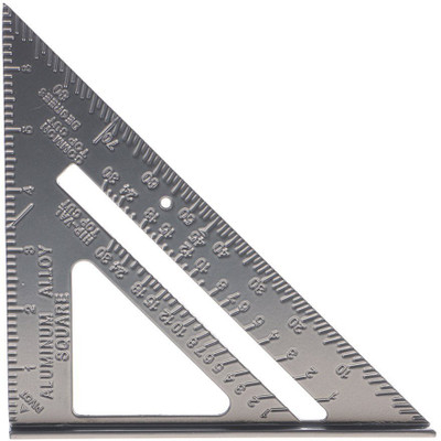 Delidge Double Side Scale Aluminium Alloy Metric Inch Triangle Ruler Measurement Hand Tools (180 mm) Ruler(Set of 2, Silver)