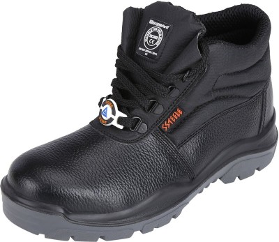 Acme Steel Toe Leather Safety Shoe(Black, Grey, S1, Size 11)