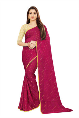 RHEY Printed Bollywood Chiffon Saree(Pink)