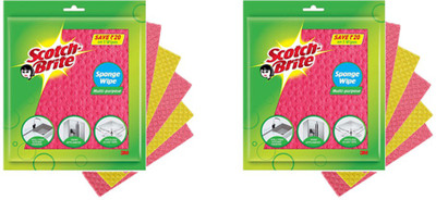 Scotch-Brite sponge wipes 2 pack of 5 Pieces Sponge Wipe(Regular, Pack of 10)
