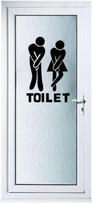 SUDARSHAN DESIGNS 28 cm Funny Toilet wall wsicker(28 cm x18cm) Self Adhesive Sticker(Pack of 1)