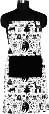 AIRWILL Cotton Chef's Apron - Free Size(Black, White, Single Piece)