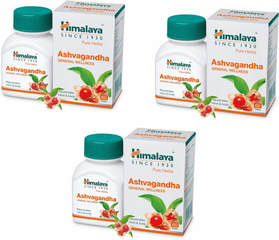 HIMALAYA Pure Herbs Ashvaganda General Wellness , Pack of 3(Pack of 3, 180)