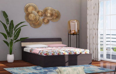 Zuari Georgia Engineered Wood Queen Box Bed(Finish Color - Imperial Teak)