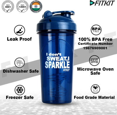 Fitkit FKSB07 Classic 700 ml Shaker (Pack of 1, Blue, Plastic)