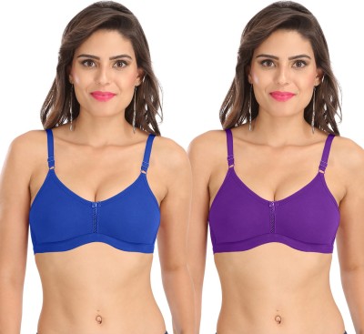 SONA Women T-Shirt Non Padded Bra(Purple, Blue)