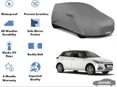 Coverit Car Cover For Hyundai Elite i20, i20 (With Mirror Pockets)(Grey)