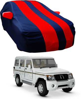 Oshotto Car Cover For Mahindra Bolero (With Mirror Pockets)(Red, Blue)