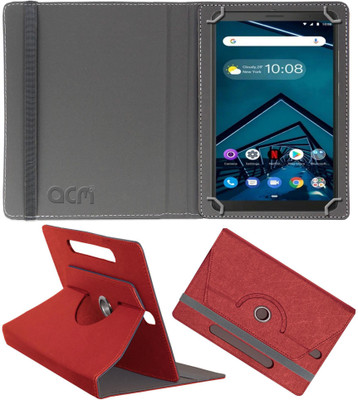 ACM Flip Cover for Lenovo Tab V7 6.9 inch(Red, Cases with Holder, Pack of: 1)