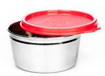 Signoraware Steel Utility Container  - 250 ml(Silver, Red)