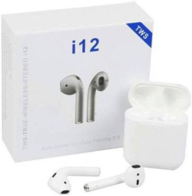 GLowcent TWS-i12 Bluetooth Headset Twins Wireless Earbuds with charging case C47 Bluetooth Headset(White, True Wireless)
