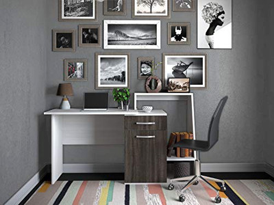 Forzza Yale Engineered Wood Study Table(Free Standing, Finish Color - White)