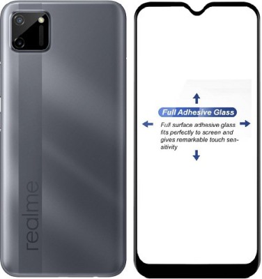 Mobizworld Edge To Edge Tempered Glass for Realme C11(Pack of 1)