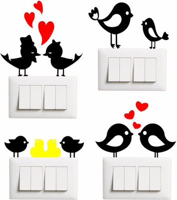 SAI DESIGNS 24 cm Wall Sticker & Switch Board Sticker Set Self Adhesive Sticker(Pack of 4)