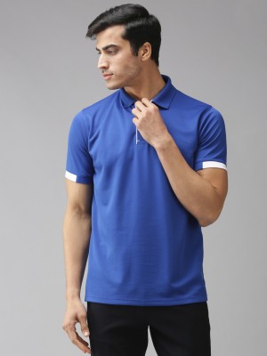 EPPE Solid Men Polo Neck White, Blue T-Shirt