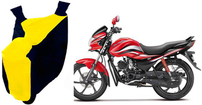 Auto Haute Waterproof Two Wheeler Cover for Hero(Passion Plus, Yellow, Blue)